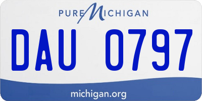 MI license plate DAU0797