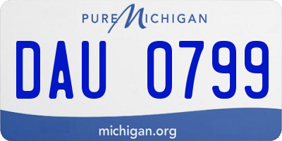 MI license plate DAU0799