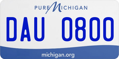 MI license plate DAU0800