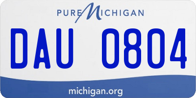 MI license plate DAU0804