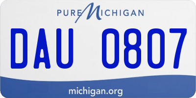 MI license plate DAU0807
