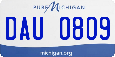MI license plate DAU0809