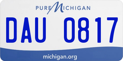 MI license plate DAU0817