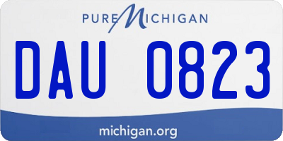 MI license plate DAU0823