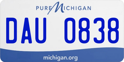 MI license plate DAU0838