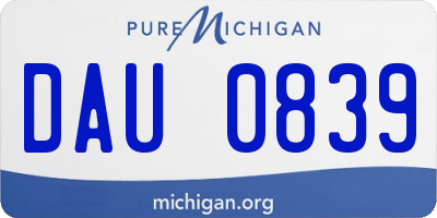 MI license plate DAU0839