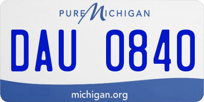 MI license plate DAU0840