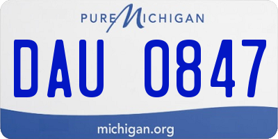MI license plate DAU0847