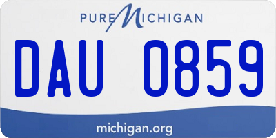 MI license plate DAU0859