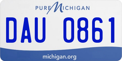 MI license plate DAU0861