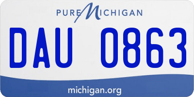 MI license plate DAU0863