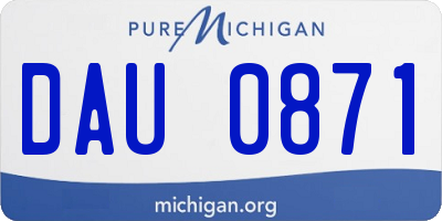 MI license plate DAU0871