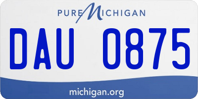 MI license plate DAU0875