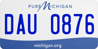 MI license plate DAU0876