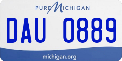 MI license plate DAU0889