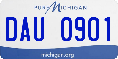 MI license plate DAU0901