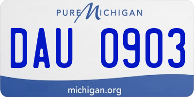 MI license plate DAU0903