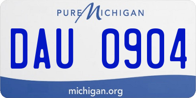 MI license plate DAU0904