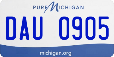 MI license plate DAU0905