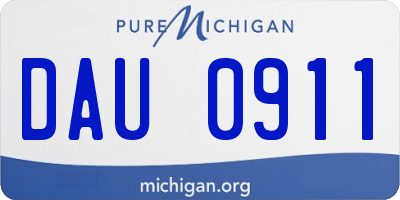 MI license plate DAU0911