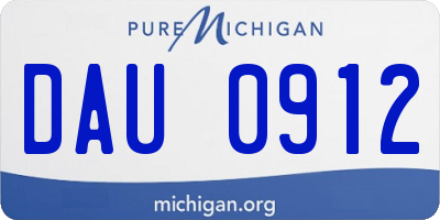 MI license plate DAU0912