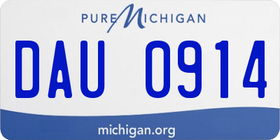 MI license plate DAU0914