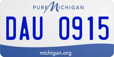 MI license plate DAU0915