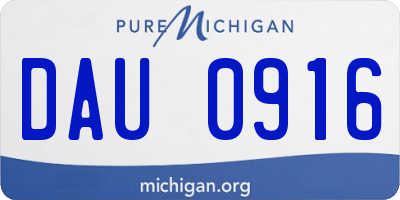 MI license plate DAU0916
