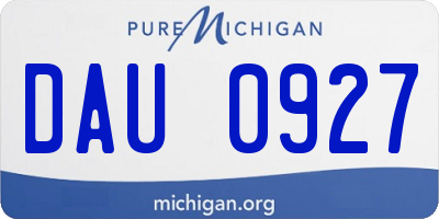 MI license plate DAU0927