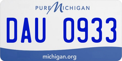 MI license plate DAU0933
