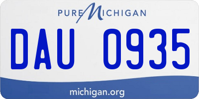 MI license plate DAU0935