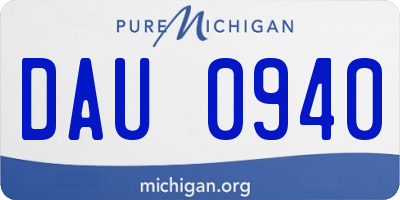 MI license plate DAU0940