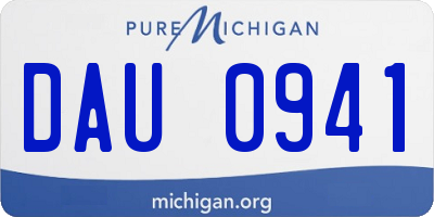 MI license plate DAU0941
