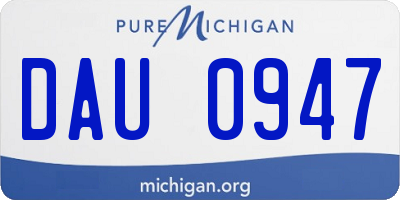 MI license plate DAU0947