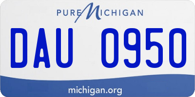 MI license plate DAU0950