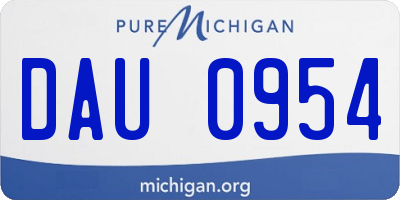 MI license plate DAU0954