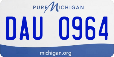 MI license plate DAU0964