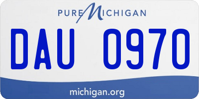 MI license plate DAU0970