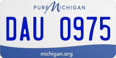 MI license plate DAU0975