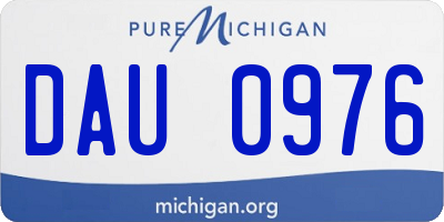 MI license plate DAU0976