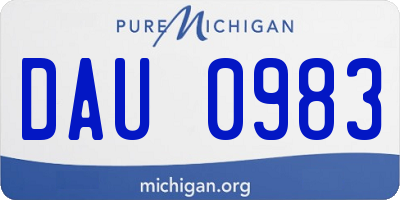 MI license plate DAU0983