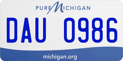 MI license plate DAU0986