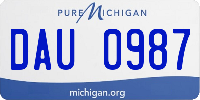 MI license plate DAU0987