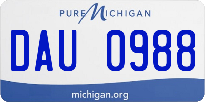 MI license plate DAU0988