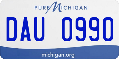 MI license plate DAU0990