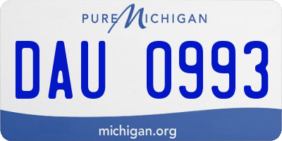 MI license plate DAU0993