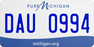 MI license plate DAU0994