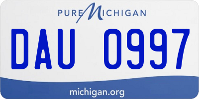 MI license plate DAU0997