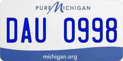 MI license plate DAU0998