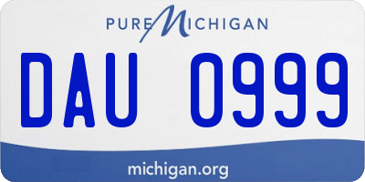 MI license plate DAU0999
